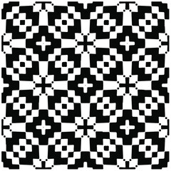 Decorative abstract pattern. Black and white seamless geometric pattern. 