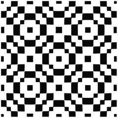 Fototapeta premium Decorative abstract pattern. Black and white seamless geometric pattern. 