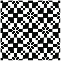 Fototapeta premium Decorative abstract pattern. Black and white seamless geometric pattern. 