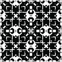 Decorative abstract pattern. Black and white seamless geometric pattern. 