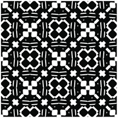 Decorative abstract pattern. Black and white seamless geometric pattern. 