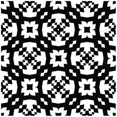 Decorative abstract pattern. Black and white seamless geometric pattern.

