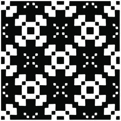 Decorative abstract pattern. Black and white seamless geometric pattern.
