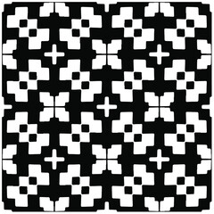 Decorative abstract pattern. Black and white seamless geometric pattern.
