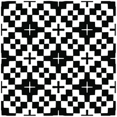 Fototapeta premium Decorative abstract pattern. Black and white seamless geometric pattern. 