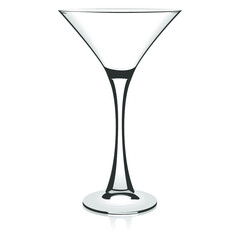 Glass cup martini isolated on a white background
