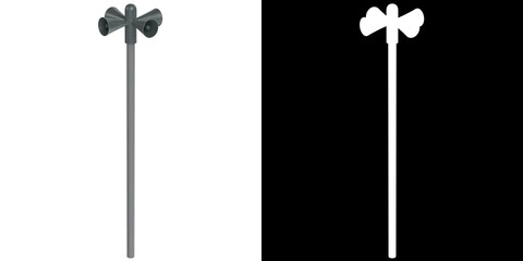 3D rendering illustration of a civil defense siren alarm