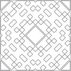 Vector geometric pattern. Repeating elements stylish background abstract ornament for wallpapers and backgrounds. Black and white pattern.