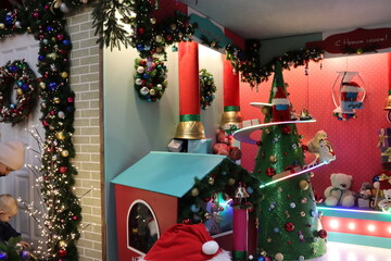 cozy interior of Christmas spot with objects