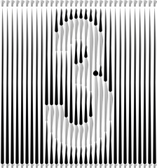 Lines Forming Number Logo Design - Number 3