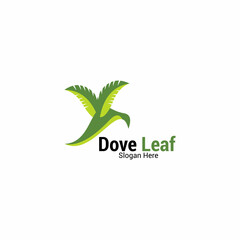 green dove,leaf wing concept pigeon,dove template vector image