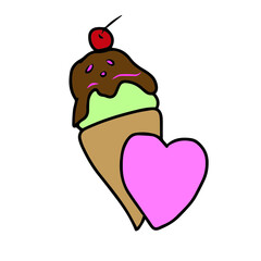 Vector children's design ,for a postcard banner sticker.Sweetness