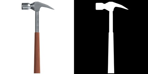 3D rendering illustration of a claw hammer