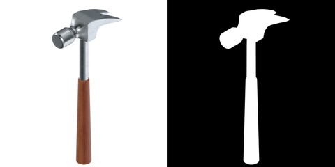 3D rendering illustration of a claw hammer