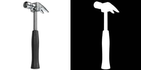 3D rendering illustration of a claw hammer