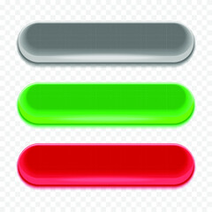 glossy web buttons isolated on a transparent background