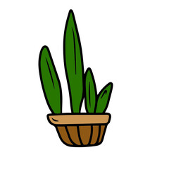 Vector children's design for fans and fabrics, postcards.Cactus in a pot
