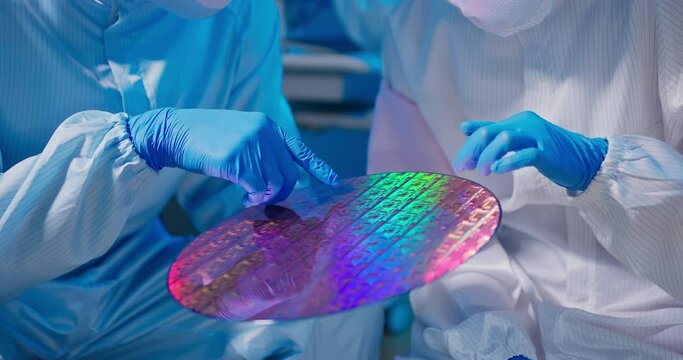 technician with wafer