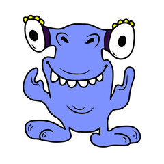 Obraz premium Vector children's design for backgrounds and fabrics, postcards.Funny Halloween monsters holiday