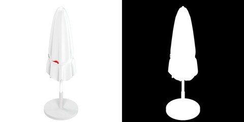 3D rendering illustration of a closed beach umbrella