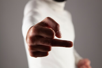 man showing the finger as a rude gesture