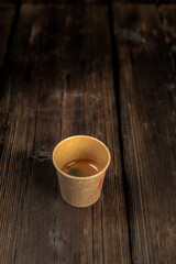 Latte, coffee in a glass with a picture. Hot drink.