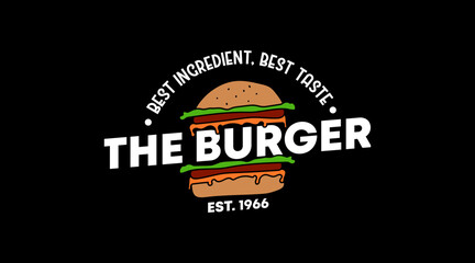 Fototapeta na wymiar Burger Logo Template Vector. Fast Food Logo Design Concept.
