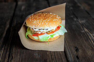 Burger. Takeout food. Fast food
