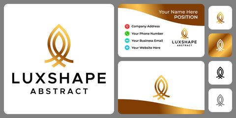 Abstract luxury shape logo design with business card template.