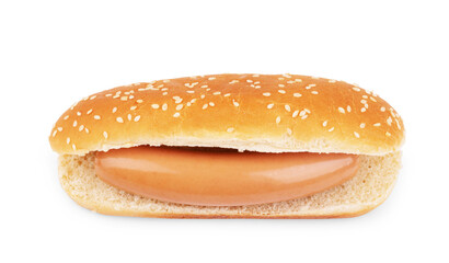 pork sausages, isolated on white background.