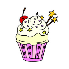 Vector children's design for backgrounds and fabrics, postcards. Ice cream ,cocktail