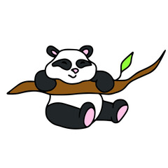 Naklejka premium Vector children's design for backgrounds and fabrics, postcards.Cute and funny panda