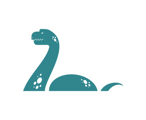 Loch Ness monster Nessie isolated. Monstrous animal © popaukropa