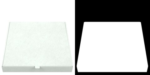 3D rendering illustration of a closed pizza box