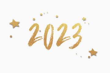 2023 - happy new year 2023 gold	
 - obrazy, fototapety, plakaty
