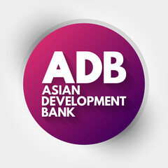 ADB - Asian Development Bank acronym, business concept background