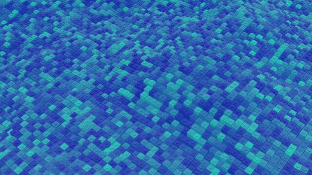 Blue abstraction.Design. The blue picture shimmers and moves like waves in 3D format.