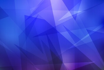 Fototapeta premium Light BLUE vector texture with triangular style.