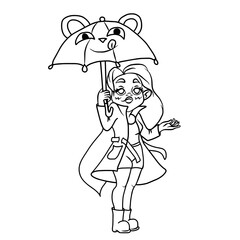 Vector children's design for backgrounds and fabrics, postcards, stickers. Cute funny girls