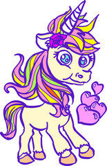 unicorn baby cute cartoon vector character 