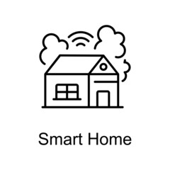 Smart Home vector outline icon for web isolated on white background EPS 10 file