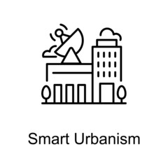 Smart Urbanism  vector outline icon for web isolated on white background EPS 10 file