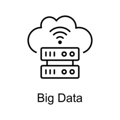 Big Data vector outline icon for web isolated on white background EPS 10 file