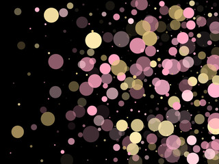 Bokeh confetti circles decoration holiday background.