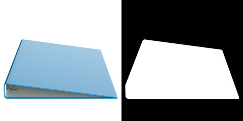 3D rendering illustration of a closed ring binder