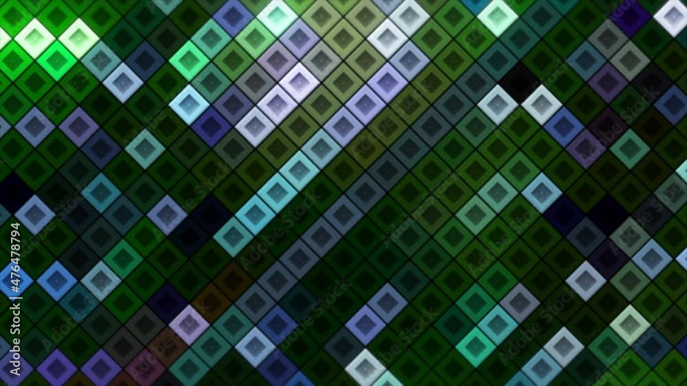 Poster abstract diagonal square mosaic pattern background, seamless loop motion graphics. motion. flickerin