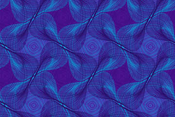Organic lines geometric shapes optical illusion seamless pattern.