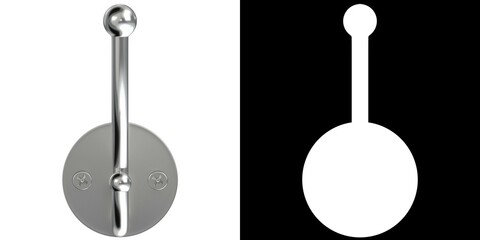 3D rendering illustration of a coat hook