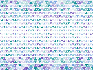 Mosaic triangles halftone vector. Fade triangular shapes banner backdrop. Geometric