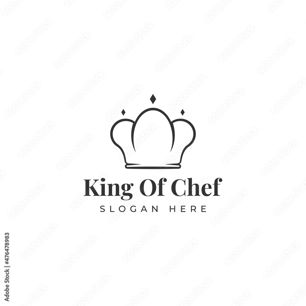 Wall mural chef hat and crown logo design